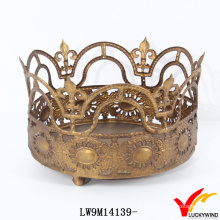 Porte-bougie Antique Gold Metal Crown